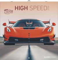 Alpha Edition - High Speed Kalender 2026 – Broschürenkalender 30×30 cm, mit 12 Luxusauto-Motiven, 6-sprachigem Kalendarium & Zusatzinfos, FSC-zertifizierter Wandkalender für Autofans
