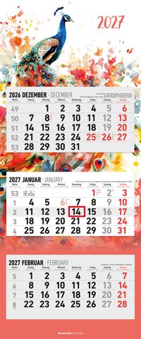 3-Monatskalender Design 2027