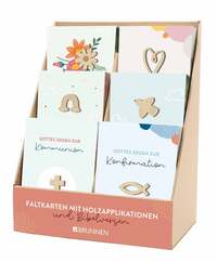 Display - Faltkarten mit Holzappliktionen