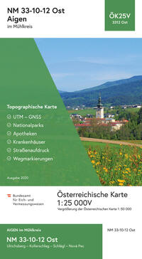 BEV-Karte 3312-Ost, Aigen im Mühlkreis 1:25 000V