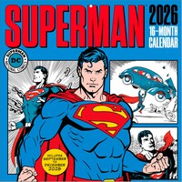 Pyramid - SUPERMAN 2026 – Broschürenkalender 30×30 cm mit ikonischen DC-Illustrationen – Wandkalender für Comic- & Superhelden-Fans