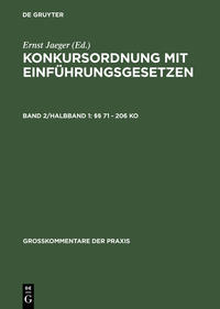 Konkursordnung mit Einführungsgesetzen / §§ 71 - 206 KO