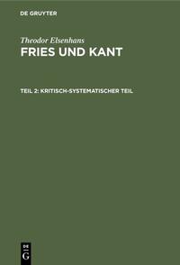 Kritisch-systematischer Teil