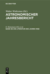 Die Literatur des Jahres 1958