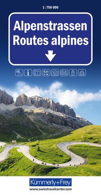 Kümmerly+Frey Strassenkarte Alpenstrassen 1:750.000