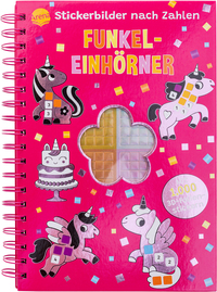 Stickerbilder nach Zahlen. Funkel-Einhörner (Mit 1.000 3D-Mosaik-Folienstickern)