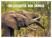Die Elefanten von Sambia (Tischkalender 2025 DIN A5 quer), CALVENDO Monatskalender