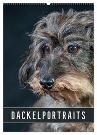 Dackelportraits (Wandkalender 2025 DIN A2 hoch), CALVENDO Monatskalender