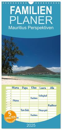 Familienplaner 2025 - Mauritius Perspektiven mit 5 Spalten (Wandkalender, 21 x 45 cm) CALVENDO
