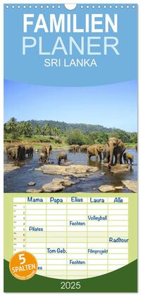 Familienplaner 2025 - Sri Lanka mit 5 Spalten (Wandkalender, 21 x 45 cm) CALVENDO