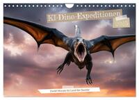KI-Dino-Expeditionen Zwölf Monate im Land der Saurier (Wandkalender 2025 DIN A4 quer), CALVENDO Monatskalender