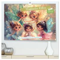 Magische Elfen - Süße Elfen im Manga-Stil für ein zauberhaftes Jahr (hochwertiger Premium Wandkalender 2025 DIN A2 quer), Kunstdruck in Hochglanz