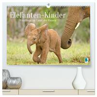 Elefantenkinder: Winzlinge im Land der Riesen (hochwertiger Premium Wandkalender 2026 DIN A2 quer), Kunstdruck in Hochglanz