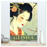 Geisha - Old School Poster Style (hochwertiger Premium Wandkalender 2026 DIN A2 hoch), Kunstdruck in Hochglanz