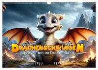 Drachenschwingen: Jahreszeiten im Drachenland (Wandkalender 2026 DIN A3 quer), CALVENDO Monatskalender