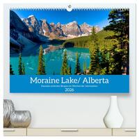 Moraine Lake, Alberta/ Kanada (hochwertiger Premium Wandkalender 2026 DIN A2 quer), Kunstdruck in Hochglanz