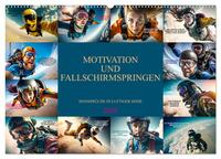 Motivation und Fallschirmspringen (Wandkalender 2026 DIN A2 quer), CALVENDO Monatskalender
