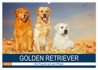 Golden Retriever - Ein Freund auf vier Pfoten (Wandkalender 2026 DIN A2 quer), CALVENDO Monatskalender