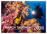 Einfach Tauchen - Wunderbare Tauchplätze und Korallenriffe (Wandkalender 2026 DIN A4 quer), CALVENDO Monatskalender