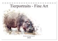 Tierportraits - Fine Art (Tischkalender 2026 DIN A5 quer), CALVENDO Monatskalender