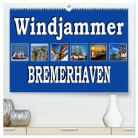 Windjammer - Bremerhaven (hochwertiger Premium Wandkalender 2026 DIN A2 quer), Kunstdruck in Hochglanz