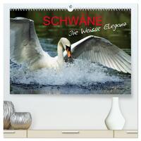 SCHWÄNE. (hochwertiger Premium Wandkalender 2026 DIN A2 quer), Kunstdruck in Hochglanz
