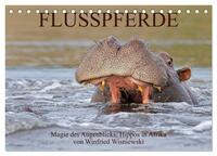 Flusspferde Magie des Augenblicks - Hippos in Afrika (Tischkalender 2026 DIN A5 quer), CALVENDO Monatskalender