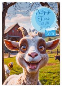 Putzige Tiere - Auf dem Bauernhof (Wandkalender 2026 DIN A2 hoch), CALVENDO Monatskalender