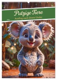 Putzige Tiere - Ausflug nach Down Under (Wandkalender 2026 DIN A2 hoch), CALVENDO Monatskalender
