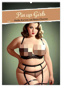 Pin up Girls Heiße Kurven mit Retro Charme (Wandkalender 2026 DIN A2 hoch), CALVENDO Monatskalender