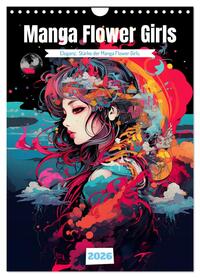 Manga Flower Girls (Wandkalender 2026 DIN A4 hoch), CALVENDO Monatskalender