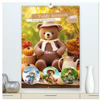 Teddy Abenteur - Ein Jahr mit gehäkelten Freunden (hochwertiger Premium Wandkalender 2026 DIN A2 hoch), Kunstdruck in Hochglanz