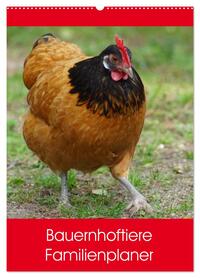Bauernhoftiere Familienplaner (Wandkalender 2026 DIN A2 hoch), CALVENDO Monatskalender