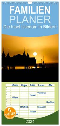 Familienplaner 2026 - Die Insel Usedom in Bildern mit 5 Spalten (Wandkalender, 21 x 45 cm) CALVENDO