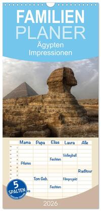 Familienplaner 2026 - Ägypten - Impressionen mit 5 Spalten (Wandkalender, 21 x 45 cm) CALVENDO