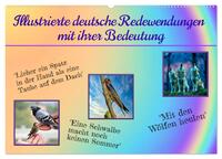 Illustrierte deutsche Redewendungen mit ihrer Bedeutung (Wandkalender 2026 DIN A2 quer), CALVENDO Monatskalender