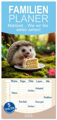 Familienplaner 2026 - Mahlzeit... Wie wir Sie selten sehen! mit 5 Spalten (Wandkalender, 21 x 45 cm) CALVENDO