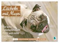 Lächeln mit Mops (Wandkalender 2026 DIN A2 quer), CALVENDO Monatskalender