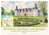 Deutsche Schlösser und Burgen (Wandkalender 2026 DIN A4 quer), CALVENDO Monatskalender