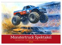 Monstertruck Spektakel (Wandkalender 2026 DIN A3 quer), CALVENDO Monatskalender