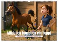 Mädchen brauchen ein Hoppi (Wandkalender 2026 DIN A2 quer), CALVENDO Monatskalender