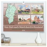 Von Süd nach Nord durch's Emsland (hochwertiger Premium Wandkalender 2026 DIN A2 quer), Kunstdruck in Hochglanz
