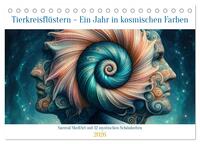 Tierkreisflüstern – Ein Jahr in kosmischen Farben (Tischkalender 2026 DIN A5 quer), CALVENDO Monatskalender