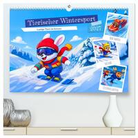 Tierischer Wintersport - Lustige Tiere im Schnee (hochwertiger Premium Wandkalender 2027 DIN A2 quer), Kunstdruck in Hochglanz