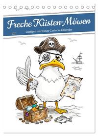 Freche Küsten‑Möwen - Lustiger maritimer Cartoon‑Kalender (Tischkalender 2027 DIN A5 hoch), CALVENDO Monatskalender