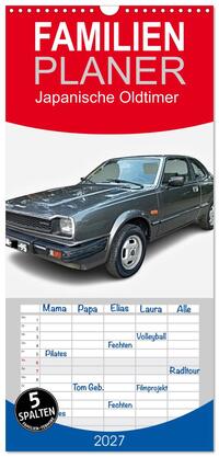 Familienplaner 2027 - Japanische Oldtimer mit 5 Spalten (Wandkalender, 21 x 45 cm) CALVENDO