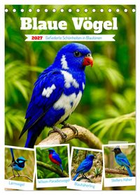 Blaue Vögel (Tischkalender 2027 DIN A5 hoch), CALVENDO Monatskalender