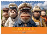 Affentheater - Kinderkalender mit lustigen Affen in verschiedenen Berufen (Wandkalender 2027 DIN A2 quer), CALVENDO Monatskalender