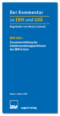 EBM 2026 - Zusammenstellung der Gebührenordnungspositionen des EBM in Euro