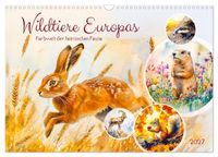 Wildtiere Europas - Farbwelt der heimischen Fauna (Wandkalender 2027 DIN A3 quer), CALVENDO Monatskalender